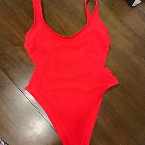 Vibrant Red One-Piece Swimsuit